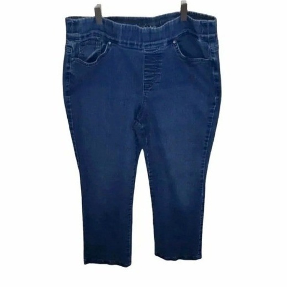Gloria Vanderbilt Amanda Capri‎ Jeans 14P Blue Pull-On Slimming Stretch Denim